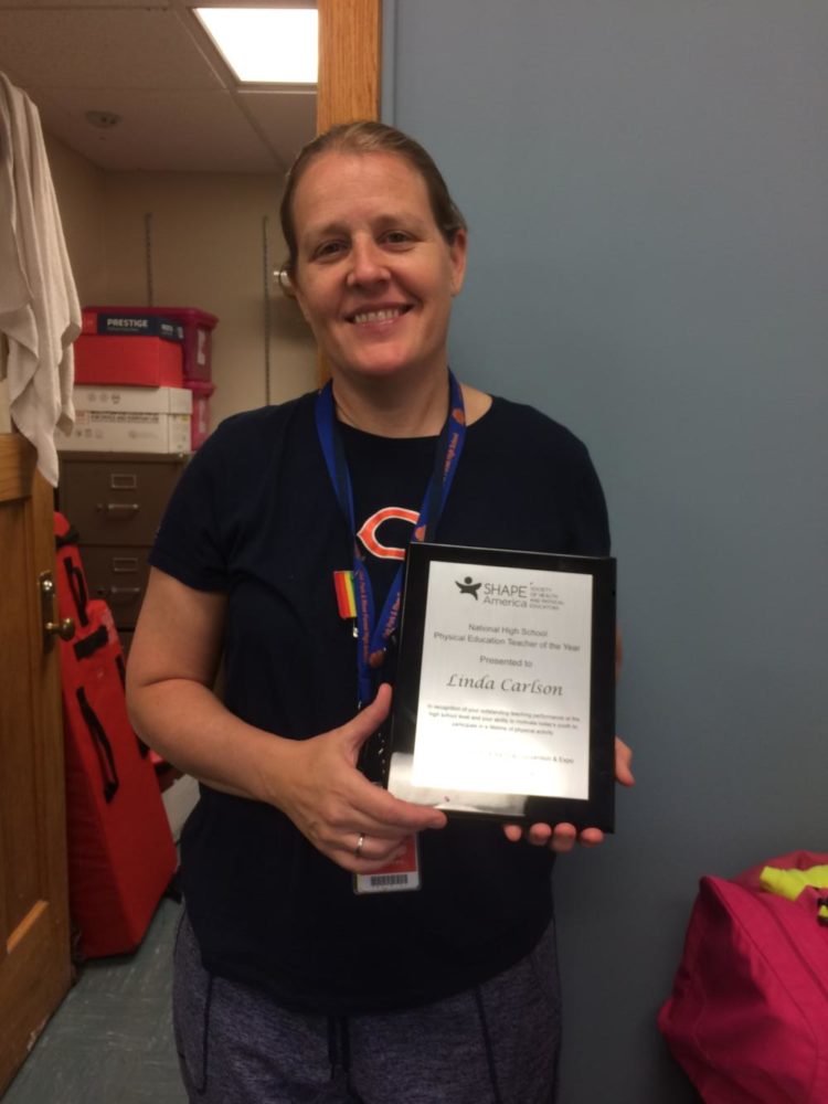 P.E. teacher Linda Carlson named Teacher of the Year
