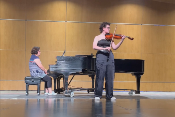 Frantzen performing “Tzigane” at the Concerto Competition