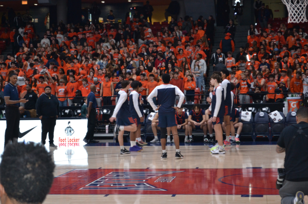 OPRF Huskies during starting line-up announcements