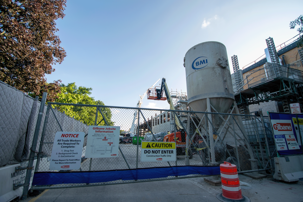 Construction is underway on the southeast corner of the building for Project 2, the new athletic wing.