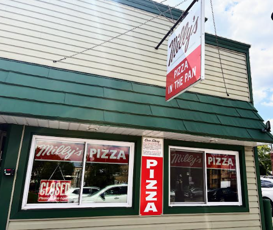 Milly's Pizza in the Pan's Berwyn location at 6737 Roosevelt Road
