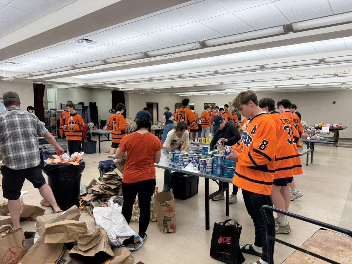 The OPRF hockey club at Beyond Hunger 