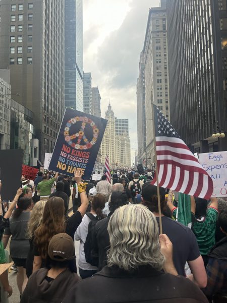 Oak Parkers speak out at Chicago No Kings! protest