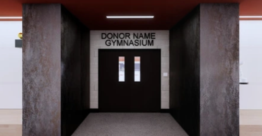 A mockup of what a naming recognition could look like for the new competitive P.E. gym.