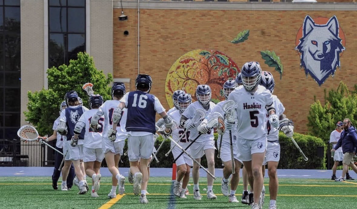 The Huskie boys lacrosse team, in a photo taken last season. Photo credit: Alex Hayden, OPRF class of 2023