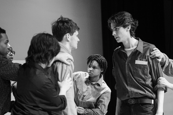 "Curious Incident" actors on stage