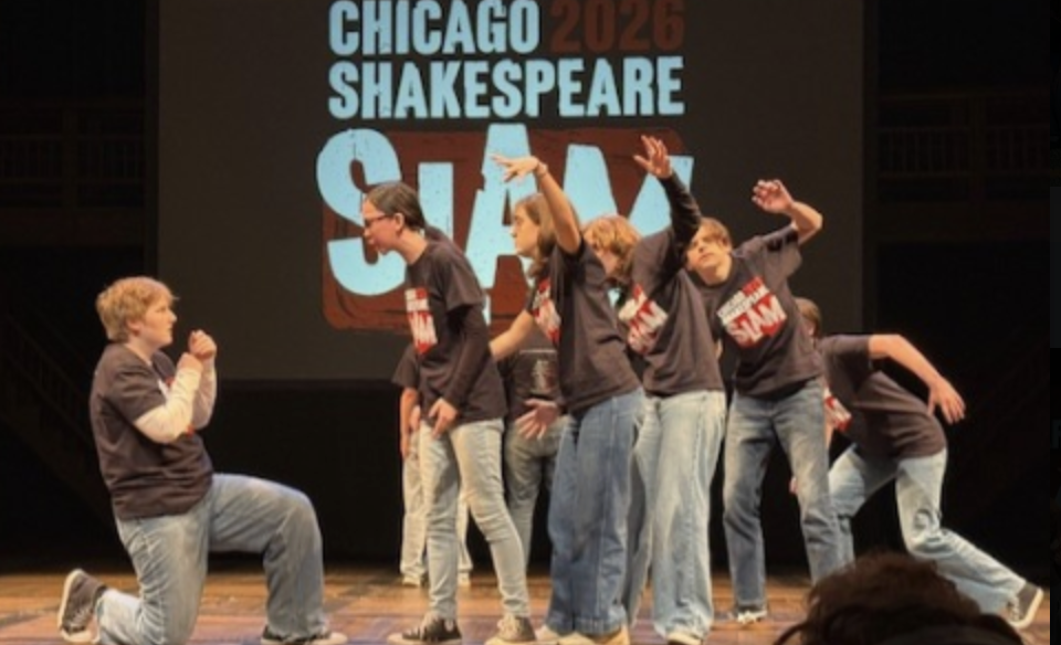 OPRF Shakespeare Slam Team members on stage