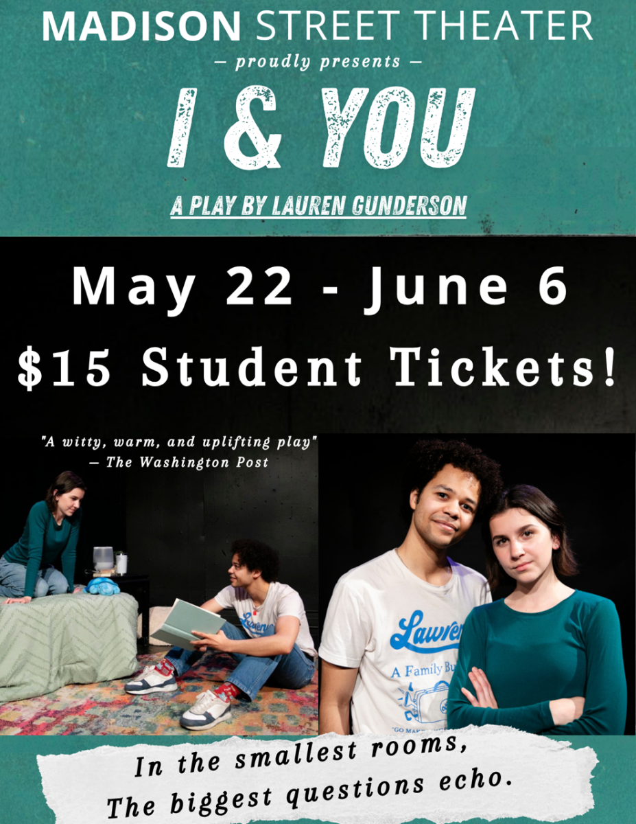 The poster for "I & You," opening May 22 at Madison Street Theater.